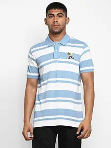 Royal Enfield Coastal Stripe Polo T-Shirt Air Blue S