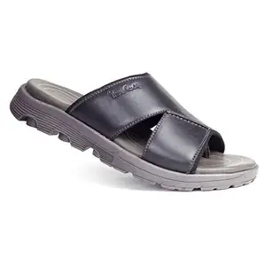 Pierre Cardin Men's PC1013 Black Leather Flip-Flop