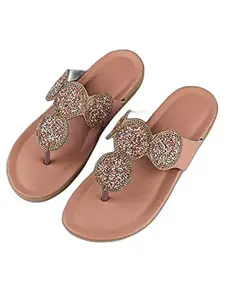 Bagadiya Trading Walktrendy Womens Synthetic Pink Open Toe Flats - 5 UK (Wtwf336_Pink_38)