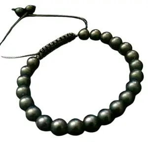 Lady Works Natural Matte Onyx Threaded Bracelet 8mm Round Smooth Beads Matte Onyx Adjustable Thread Bracelet. Unisex Macrame Yoga Bracelet.|LW_TDBR_1226
