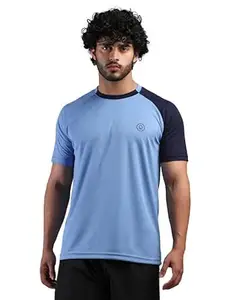CHKOKKO Gym Tshirt for Men Workout Regular Fit Sports Activewear Man Tshirts with Round Crew Neck and Half Sleeves for Yoga Running&Outdoor Activities