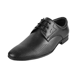 Mochi Men's Black Formal Stitch Detail Textured Stylish Lace Up Shoes UK/10 EU/44 (19-6617)
