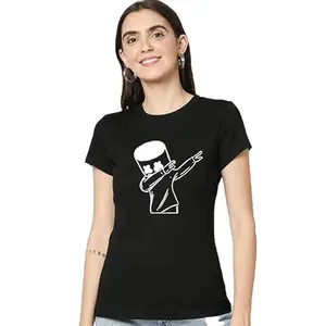 Polyester Soft Fabric Short Sleeves Printed T-Shirt for Women