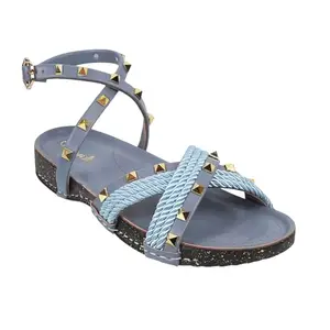 Catwalk Women Stylised Back Open Platforms | For Women & Girls (BLUE,9 UK)
