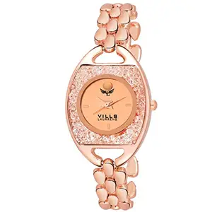 VILLS LAURRENS VL-7098 Latest Designed Dial (Rose Gold) Analogue Watch for Women and Girls