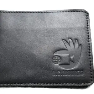 PARSHYA FASHION Genuine Pure Black RFID Blocking Leather Wallet for Men