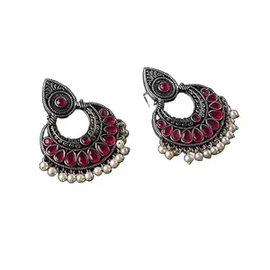 Women's Half-Round Mogra Earrings – Elegant Floral Design with Traditional Charm