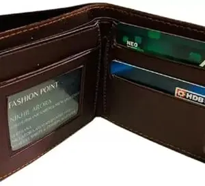 6_2n2 Men Brown Artificial Leather Wallet - Mini (6 Card Slots)