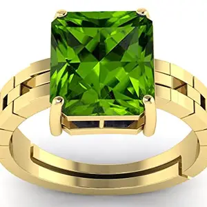 BALATANK� 6.00 Ratti / 5.10 Carat Certified Natural Green Peridot Gemstone Adjustable Ring/Anguthi for Men and Women
