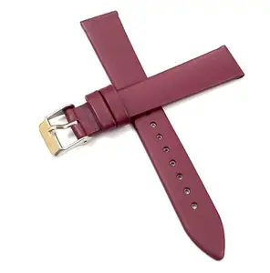 SBWC Lavender Leather Strap 16mm Genuine Leather Lavender Strap Silver Buckle Clasp Watch Band Strap for Men and Women