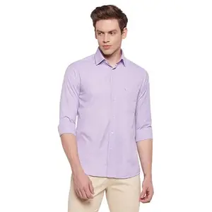 Cantabil Cotton Checkered Purple Full Sleeve Regular Fit Formal Shirt for Men with Pocket | Formal Shirt for Men | Formal Wear Shirts for Men (MSHF00247_Purple_42)