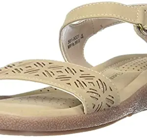 Bata Women's BRIO Beige Flat Sandal-3 Kids UK (5618221)