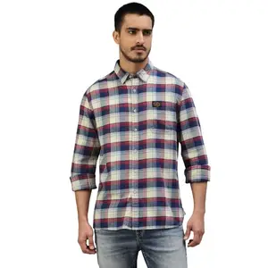 Royal Enfield Men's Regular Fit Shirt (SHA230001_Beige