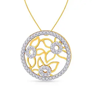 Malabar Gold & Diamonds BIS Hallmark (750) 18k Yellow diamond Pendant for Women, Casual Pendant