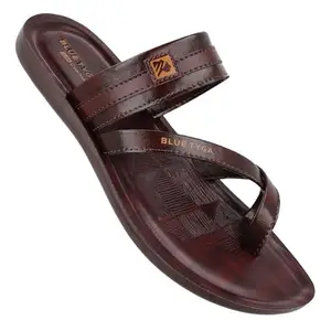 WALKAROO Blue Tyga Men's Brown Sandals(BT1302) 8 UK
