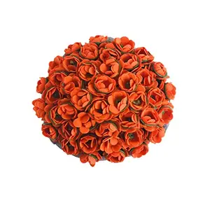 Arooman™ Full Juda Bun Hair Flower Gajra for Wedding & Party, Orange, 1 Pcs