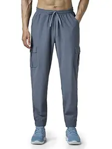 TECHNOSPORT Men's Slim Fit Mid Rise Cargos for Gym, Workout & Sports