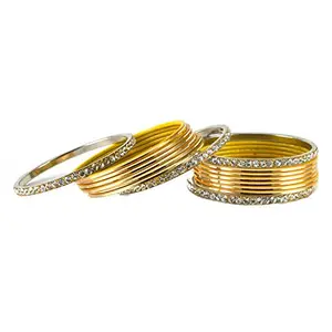 MAYA FASHION Golden Stone Brass Bangle Elegant Extra Large Size Bangle | Perfect Fit for Plus Size banglesTrendy and Comfortable Fit for woman and girls | (Sku-ban1482)
