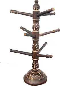 DWH Deluxe Wood Handicrafts Iron Hand Carved Bangle Stand// 6 Tier Bar Bracelet, Bangle Jewelry Holder Stand Display Organizer, Bracelet Holder for Jewelry //Cup Stand