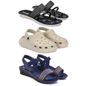 Women's Comfortable Sandal,Casual Lightweight Sandal for Everyday Wear | (COMBO-3)-1946-OO1-1935-6-EURO-37