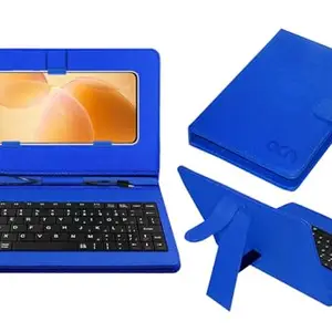 ACM Keyboard Case Compatible with Xiaomi Poco X6 Pro Mobile Flip Cover Stand Direct Plug & Play Device for Study & Gaming Blue