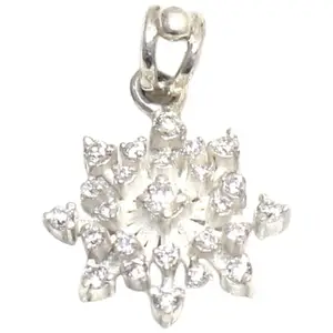 Rajasthan Gems Pendant 925 Sterling Silver Cubic Zirconia Zircon Stone Women Men Unisex Handmade L076
