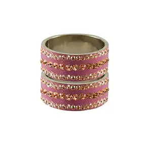 Vidhya Kangan Pink Stone Stud Brass Bangle (ban11819-2.4)