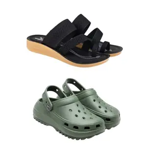 ZENWEAR Extra Soft Classic Casual wear with Ultra Soft Flexibility Technology Flip-Flop Combo for Women's/Girl's(6140+6132)(8) Multicolor