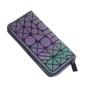 Suuran Geometric Wallet Clutch for Women Holographic Reflective Purse Rhomboids Lattice Handbag Luminesk Bag-NO.4