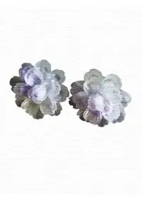 ATTRACTIVE SISTER Women Romantic Flower Earrings, Blush & Bloom Earrings Suitable for Ofice Wear with Modern Style Purple