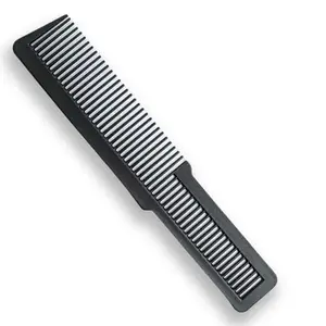 Hair Line Professional Carbon Fiber Anti Static Flat Head Hair Comb for Styling Sectioning Haircut for Barber and Hairstylist_Men and Women_Black