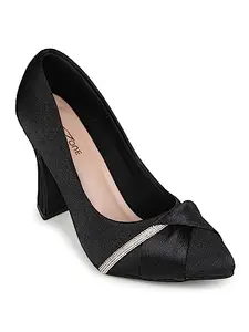 Shezone Shezon Women's Black Color Heels (SBD9227_Black_38)