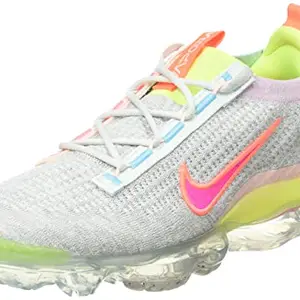 Nike Women's Air Vapormax 2021 Fk Grey Running Shoes 7.5 US (DH4088-002), Photon Dust/Hyper Pink-Bright Mango-Volt