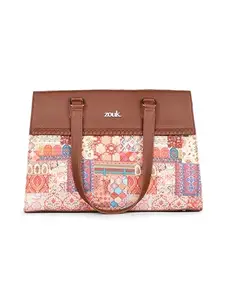ZOUK Statement Business Bag | Stylish Handbag for Women Office Use | Tote Bags for Woman | Fits 14 Inch Laptop | Water-Resistant | Big Size | Aesthetic Purse | Kutch Gamthi