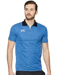 Nivia 2375-4 Ray - 3 Polyester Polo T-Shirt, Medium (Indigo Blue)