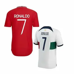 SAN Football Jersey Man_UTD_RED Home & POURTUGAL Away KIT- for Men and Sports Jersey for Men and Boys 2022-23 11-12 Years