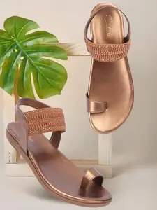 Picktoes PT-302 Women's Copper Synthetic Leather Casual Flat Sandal