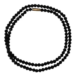 Handmade Black Glass Beads Necklace, Designer Jewelry for Weddings and Festivals, Pack of 1