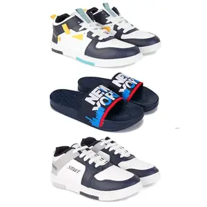 DRACKFOOT Men's Sports Shoes | Lightweight Stylish & Easy to Wear for Men'sGR-(3-Combo)-1074-1587-1075-10 Multicolor