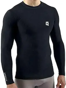 Quada Mens Stretchable Gym and Sports Wear Tshirt for Men | Bodyfit Skinny Tshirt for Gymming and Sports | Gymming Tshirt (Black, 2XL)