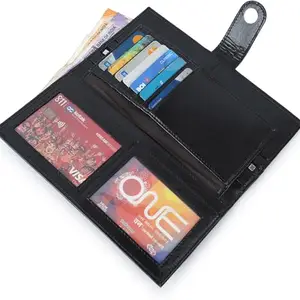 Classic World Women Evening/Party Black Artificial Leather Wrist Wallet (9 Card Slots)