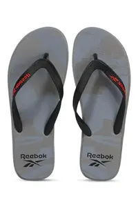 Reebok Men Textile/Synthetic RUSSEL FLIP Swim Flip Flop LGH SOLID GREY/ORANGE FLARE/BLACK UK-7