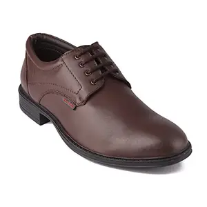 Red Chief Brown Leather Formal Derby Shoes for Men
