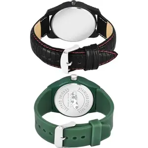 Neutron Collection Analog Black and Green Color Dial Men Watch - S108-BM120 (Pack of 2)