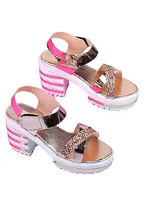 WalkTrendy Womens Synthetic Rosegold Sandals With Heels - 5 UK (Wtwhs296_Rosegold_38)