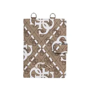 Guess Women's Brown Printed Passport Case| Ladies Purse Handbags | Gift For Ladies