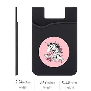 Plan To Gift Set of 3 Cell Phone Card Wallet, Silicone Phone Card Id Cash Wallet with 3M Adhesive Stick-on You Urself Unicorn Printed Designer Mobile Wallet for Your Phone & Tablet
