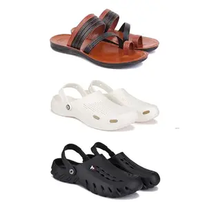 DRACKFOOT Men's Sandals | Lightweight Wear| Stylish & Easy to Wear For Men's GRT-SAN-(3-COMBO)-3151-3147-3144-8