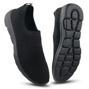 FUEL Boost Walking Shoes for Men, Slip-on with Style & Comfort, Lightweight Anti Skid Shoe for Running, Gym, Sport & Casual Footwear for Gents - Black (Size - 7UK)