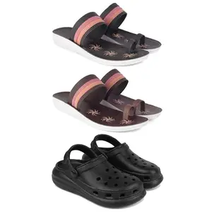 Women's Comfortable Sandal,Casual Lightweight Sandal for Everyday Wear | PCR-(3-COMBO)-1992-1990-O23-5-EURO-36